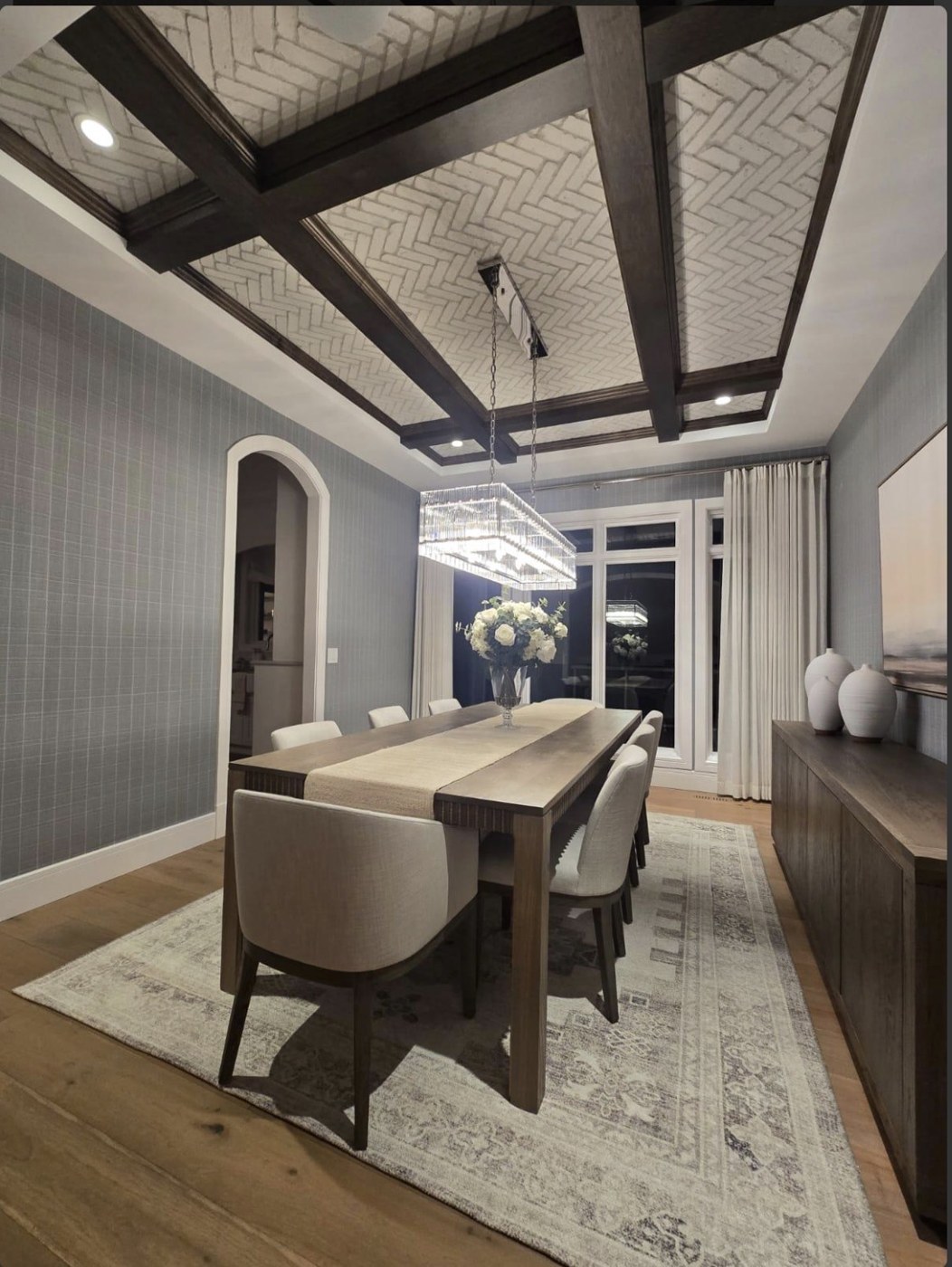 Dining room with a neatly arranged table